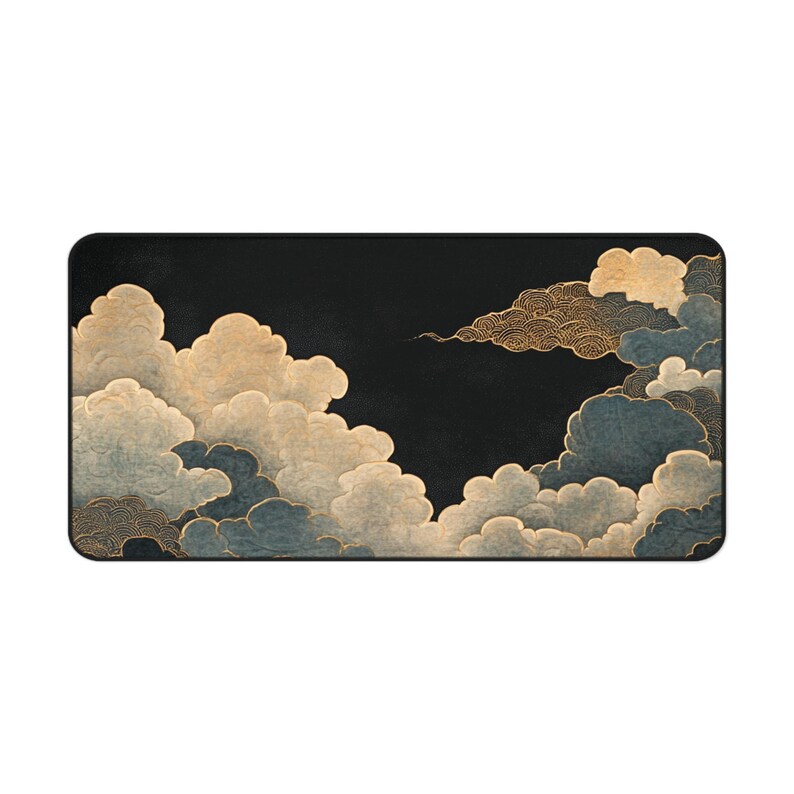 Japanese Clouds Desk Mat XL Anime Gaming Mousepad Blue Cloud Aesthetic Deskmat Otaku Streamer Setup Gift image 2