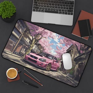 JDM Cherry Blossom Desk Mat XL Anime Gaming Mousepad Japanese Drift Car Aesthetic Deskmat Otaku Streamer Gift image 5