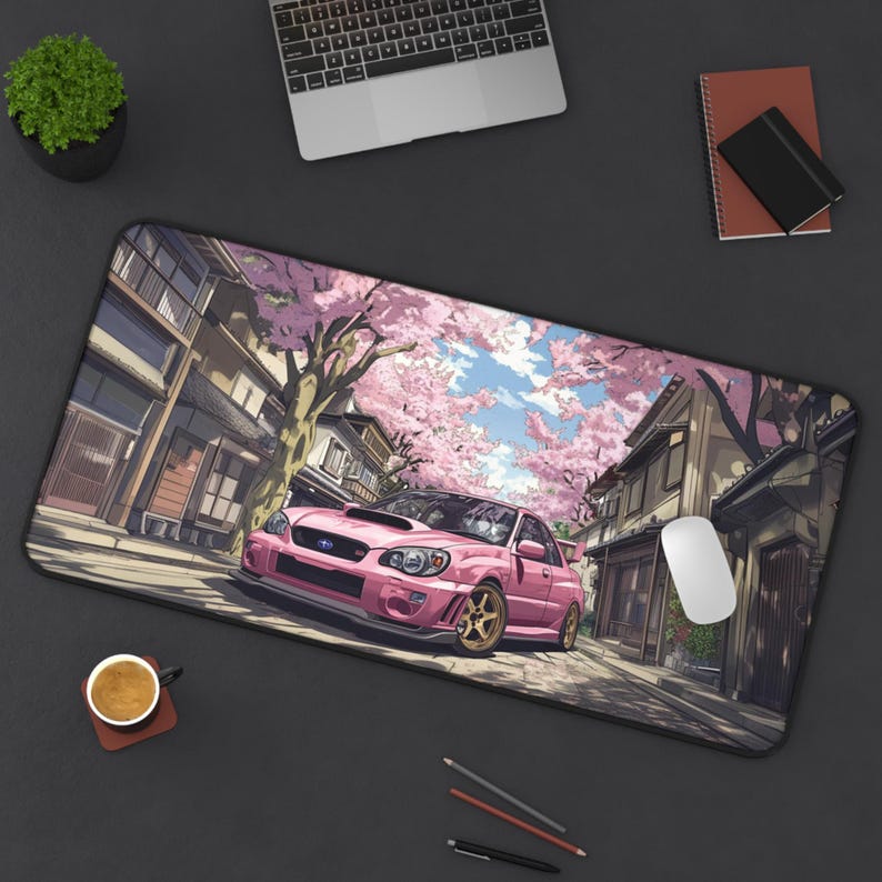 JDM Cherry Blossom Desk Mat XL Anime Gaming Mousepad Japanese Drift Car Aesthetic Deskmat Otaku Streamer Gift image 3