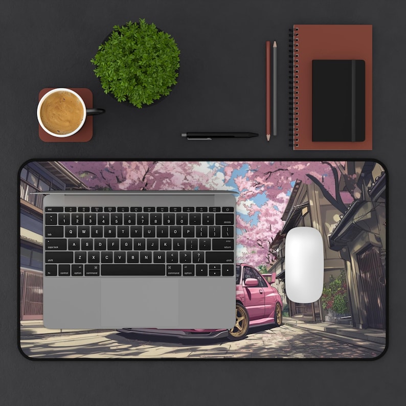 JDM Cherry Blossom Desk Mat XL Anime Gaming Mousepad Japanese Drift Car Aesthetic Deskmat Otaku Streamer Gift image 7