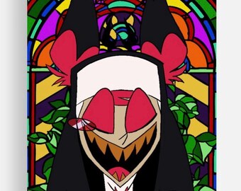 Alastor nun stained glass paper print