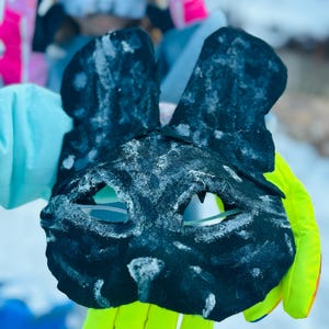 Cute Therian Mask - Black and White African Wild Dog