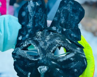Cute Therian Mask - Black and White African Wild Dog
