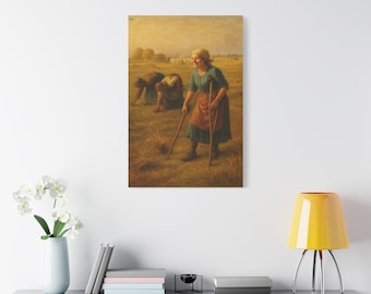 Artwork N. 04-La Mietitura del Sorriso. Canvas Vintage Farm Girl Art Print, Rustic Decor, Farmhouse Wall Art, Country Chic Home, Gifts
