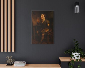 Artwork N. 16-Il Pittore della Fiamma Blu. Art Canvas Wall Decor, Artist Gift, Home Gallery Decor, Inspirational Art, Vintage Style Wall Art