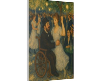 Artwork N. 21-Ballando nella Luce. Elegant Satin Canvas Wall Art Print, Vintage Dance Scene Decor, Romantic , Gift for Art Lovers,home decor