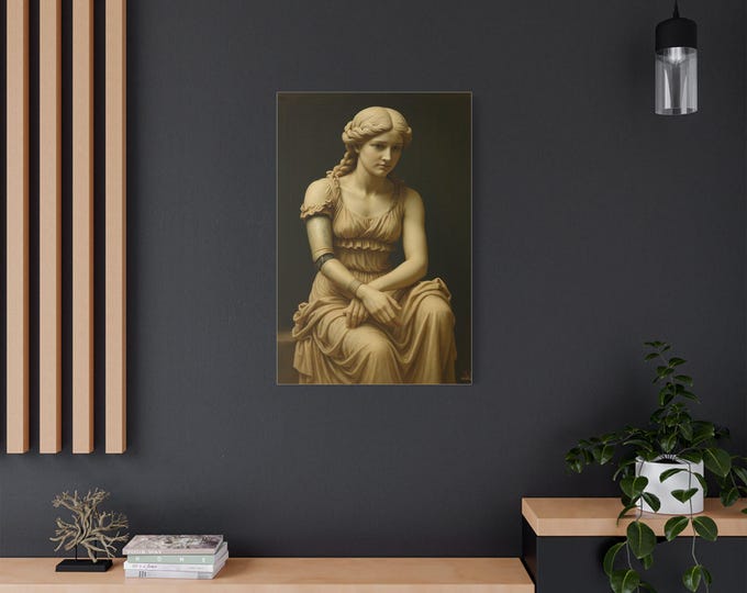 Featured listing image: Artwork N. 22-Calliope Silenziosa. Elegant Stretched Canvas Art Print, Fine Art Decor, Wall Art, Misfit Art Gift, Classic Art Piece