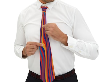 Vibrant Rainbow Necktie, Colorful Tie for Men, Stylish Neckwear, Gift for Father's Day, Office Attire, Wedding Accessory