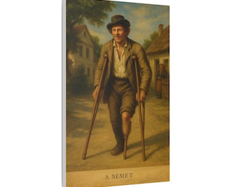 Artwork N. 24-L'Uomo della strada assolata. Vintage Canvas Wall Art, Historical Illustration, Gift for Art Lovers, Unique Artwork