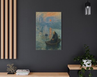 Artwork N. 02-Impressione all'Alba. Serene Stretched Canvas Art, Wall Decor for Art Lovers, Perfect Gift for Housewarming, Appreciative Art