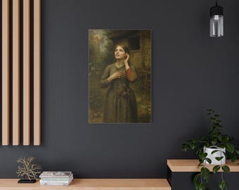 Artwork N. 23-La visione di Giovanna. Serene Satin Canvas Print, Vintage, Elegant Home Accent, Gift for Art Lovers, Romantic Artwork