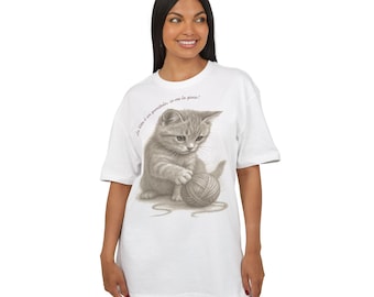 Cute Cat Oversized Tee with Yarn Design, Comfortable Unisex T-Shirt for Cat Lovers, Gift for Pet Owners, Perfect for Casual Days, [...]
