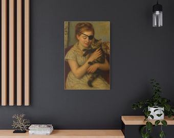 Artwork N. 03-Complicità. Victorian Canvas Print Art, Wall Decor, Pet Lover Gift, Home Decor, Cat Lover's Wall Art