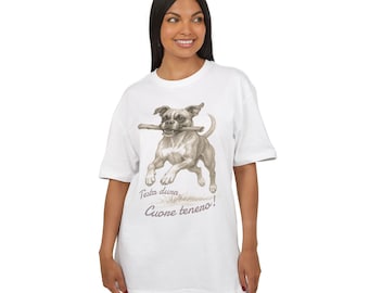 Cute Dog Lover's Oversize Tee, Unisex Pet T-Shirt, Funny Animal Graphic Tee, Gift for Dog Owners, Casual Wear, Dog-Themed Apparel