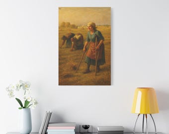 Artwork N. 04-La Mietitura del Sorriso. Canvas Vintage Farm Girl Art Print, Rustic Decor, Farmhouse Wall Art, Country Chic Home, Gifts