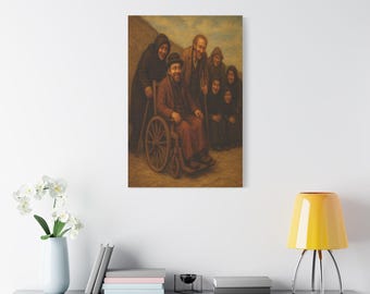 Artwork N. 19-I Giorni Buoni. Canvas Art Print, Family Portrait Decor, Nostalgic art, Gift for Home, Vintage Art, Gallery Wall Decoration
