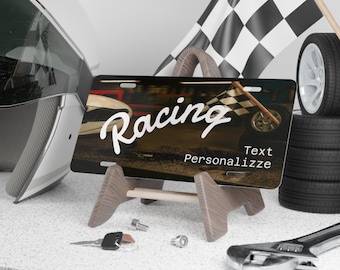 Personalized Racing Vanity Plate, Custom Car Decor, Unique Gift for Car Enthusiasts, Fun License Plate Design, Car Accessories