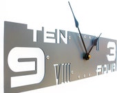 Gray Clock With Numbers, Unusual Clocks, Unusual Laser Cut Wall Clock, Rectangle Outnumbered IV