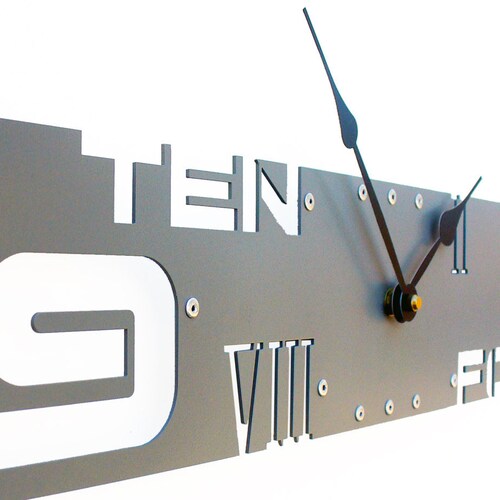 Modern Wall Clock Granite Gray Silver Unusual Home Decor - Large Rectangle Wall Clock Modern Wall Clock Granite Gray Silver Unusual Home Decor - Large Rectangle Wall Clock