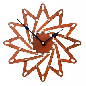 Pinwheel I Propeller Wall Clock / Rustic Home Decor / Handmade Feng Shui Industrial Metal Art / Indoor Outdoor Airplane Boat Rotor 3D Flower