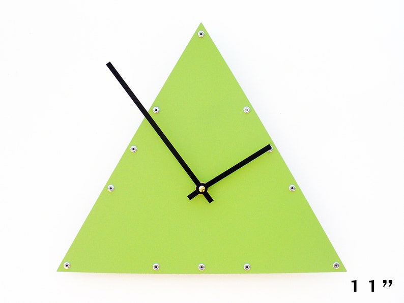 Triangle Wall Clock / Triangular Shape Steel Home Decor / Etsy