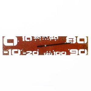 Rustic Industrial Horizontal Wall Thermometer | Weathered Metal Design with Bold Numbers | Indoor & Outdoor Décor | Outnumbered