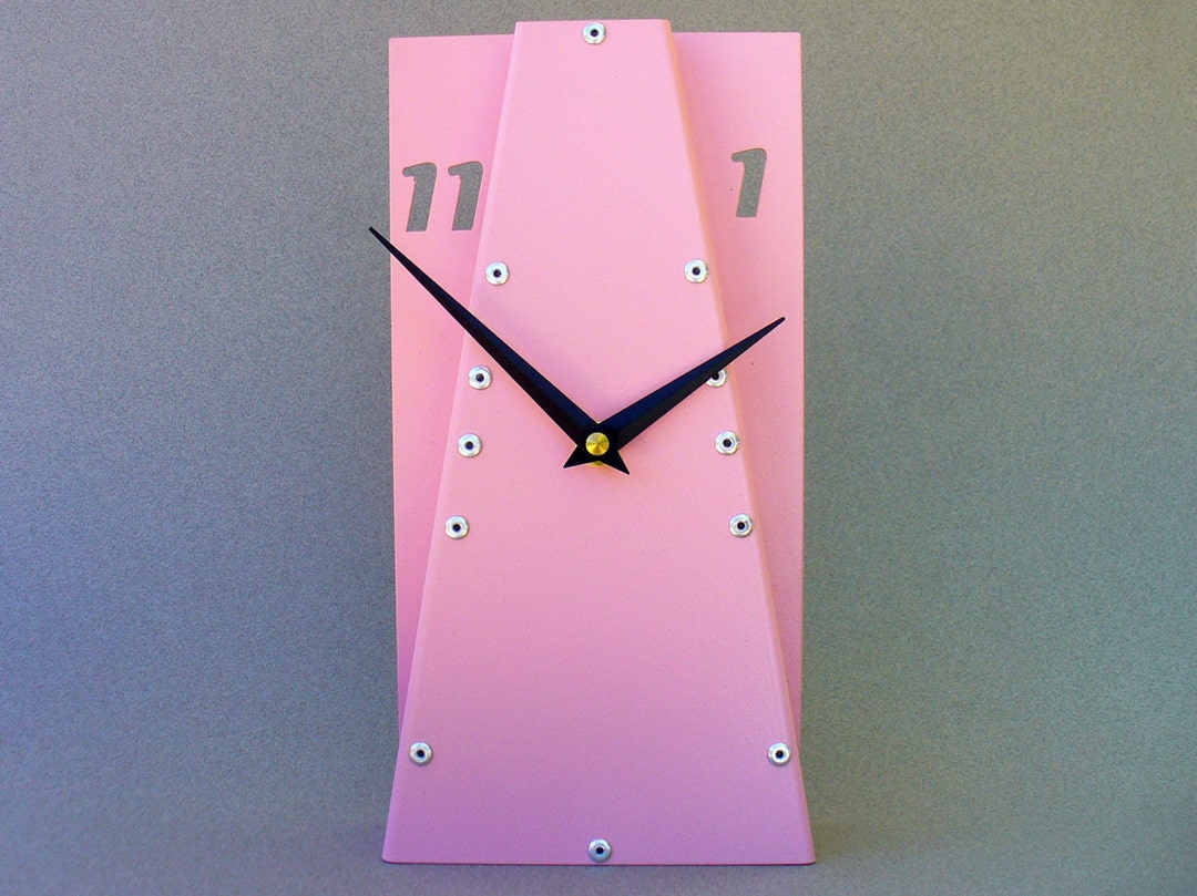 Unique Small Pink Office Desk Clock / Nursery Retro Table Etsy