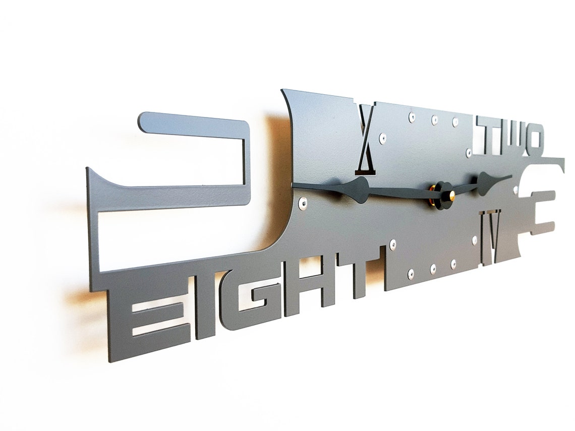 Rectangle Wall Clock / Dark Gray Home Decor / Battleship Steel Etsy