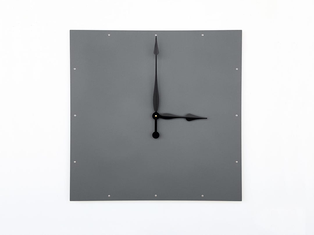 Minimalist Modern Wall Clock in Dark Gray | Contemporary Square Clock ...