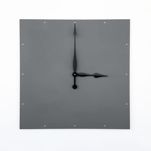 Minimalist Modern Wall Clock in Dark Gray | Contemporary Square Clock Design
