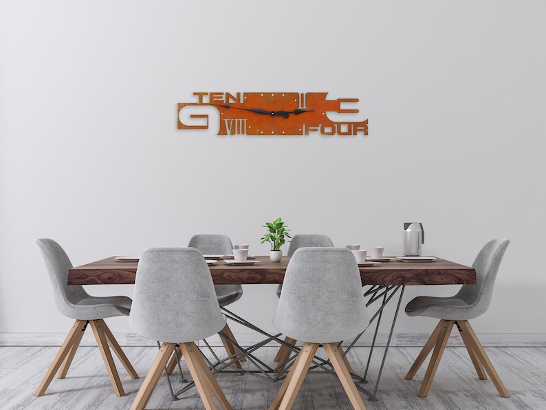 Extra Large Wall Clock with Numbers / Oversize Metal Art Giant Etsy