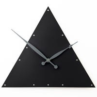 Red Triangle Wall Clock: Geometric Modernist Art, Handmade Linoleum ...