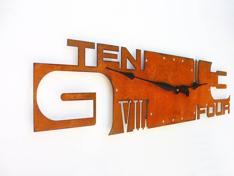 Extra Large Wall Clock with Numbers / Oversize Metal Art Giant Etsy