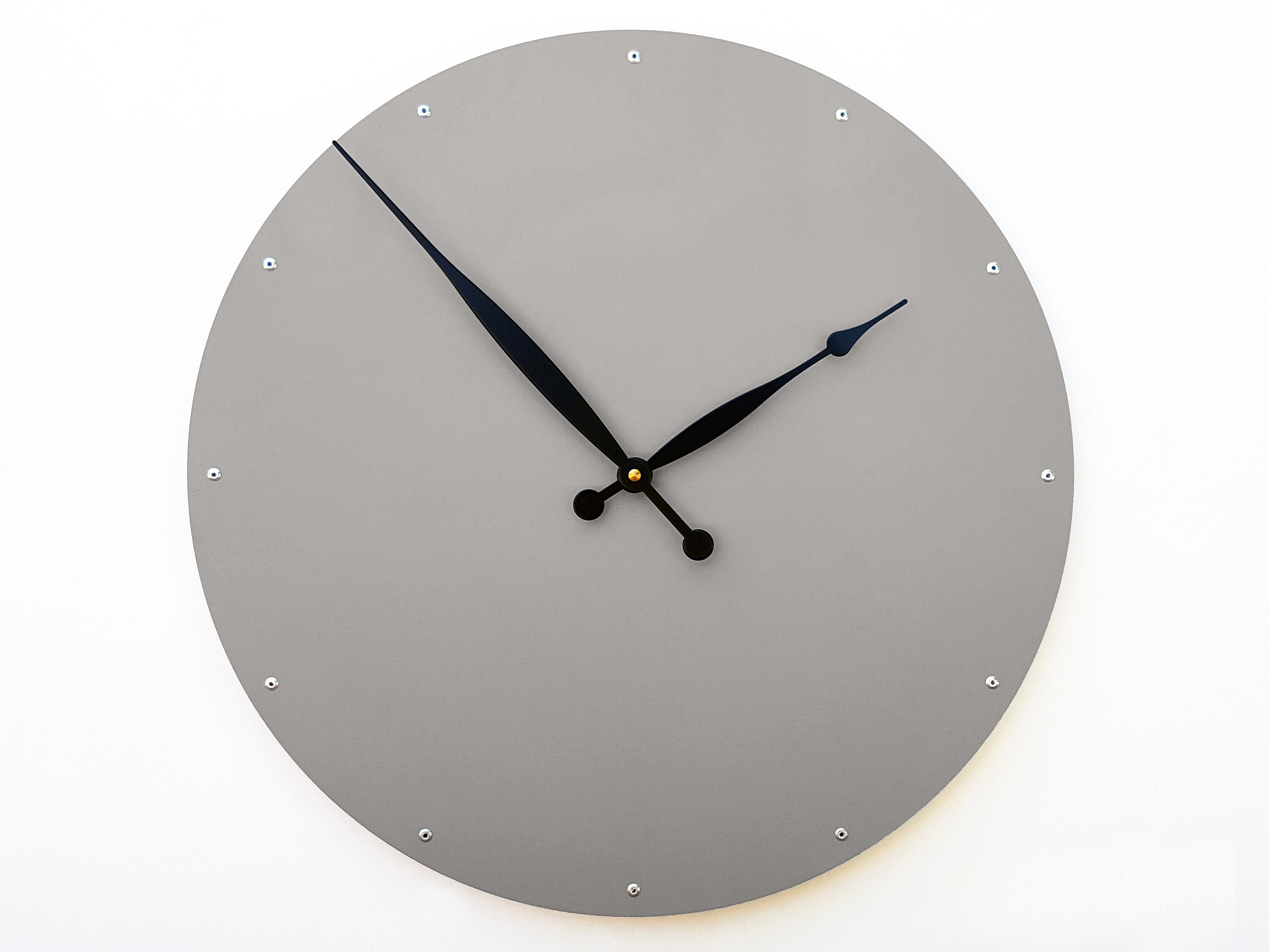 Oversized Metal Wall Clock - Steel Anniversary Gift - Modern Home Decor - Circle