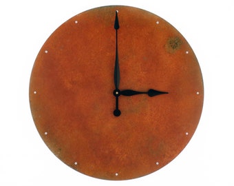 Rustic Modern Wall Clock - Housewarming Gift for Her/Him - Handmade Home Decor - Circle