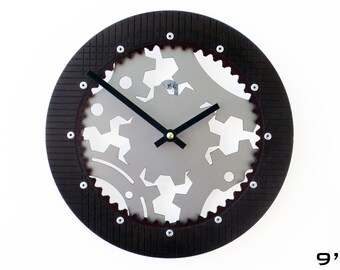 Small Gear Wall Clock / Mechanical Metal Art Reclaimed Handmade / Drive Shaft Sprocket Friction Plate Present Guy Husband Mechanic Gift