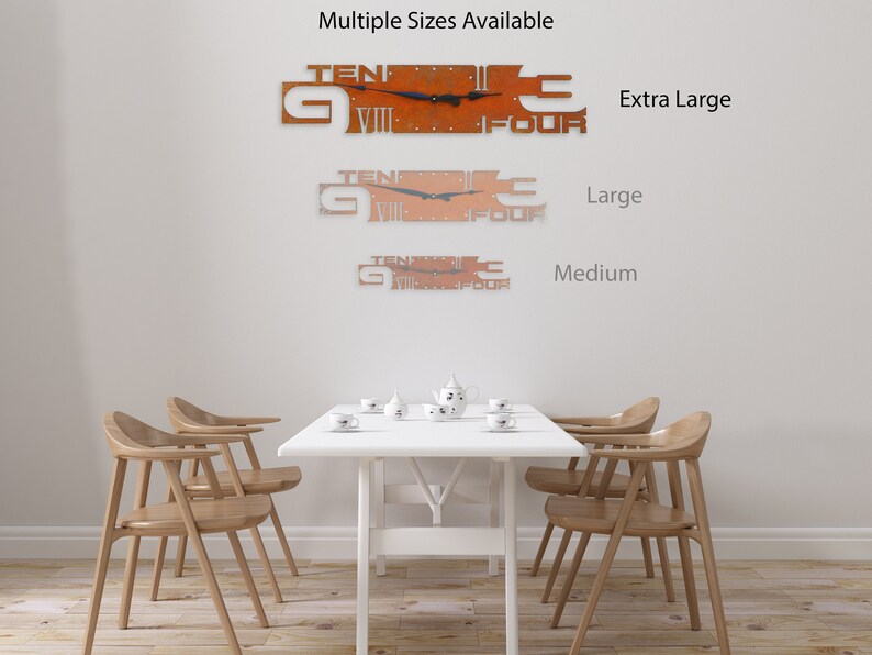 Extra Large Wall Clock with Numbers / Oversize Metal Art Giant Etsy