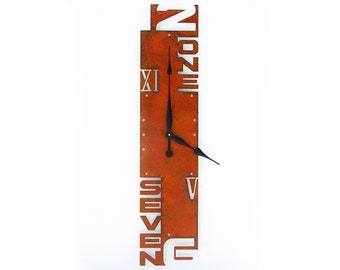 Extra Large Wall Clock, Outnumbered VII Oversized Home Decor, Rectangle Steel Big Metal Wall Art, 36 Inch Tall Unique Roman Numeral Clock
