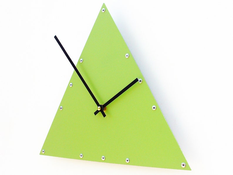 Triangle Wall Clock / Triangular Shape Steel Home Decor / | Etsy