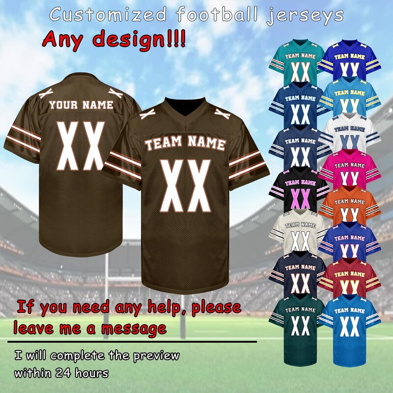 Personalized Football Jersey Print Etsy New Zealand