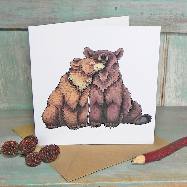 Bear Couple Illustration Greeting Card