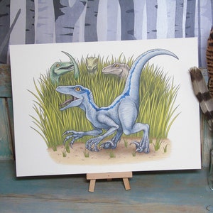 Raptor Squad Illustration A4 Print