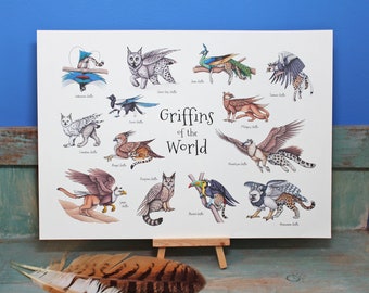 Griffins of the World A4 Print