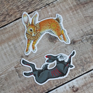 El-ahrairah & The Black Rabbit of Inlé ~ Set of 2 Vinyl Stickers