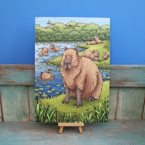 Capybaras Illustration A4-Druck