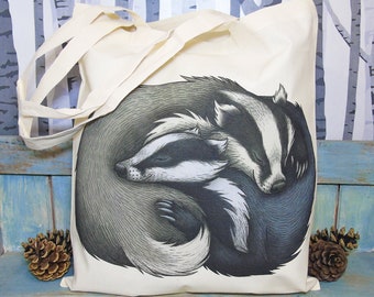 Badger Couple Eco Tote Bag ~ Made from Recycled Plastic!