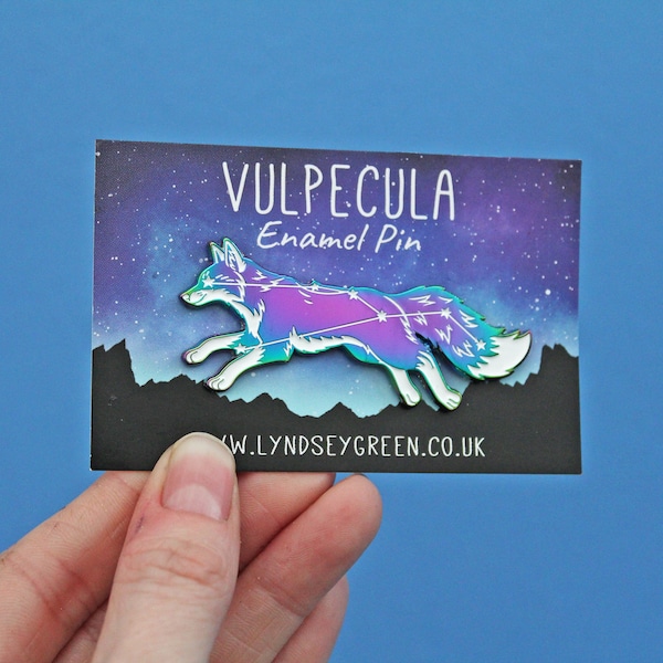 Vulpecula Fox Constellation Rainbow Enamel Pin