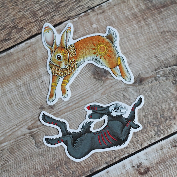 El-ahrairah the Black Rabbit of Inlé Set of Vinyl Stickers - Main Image