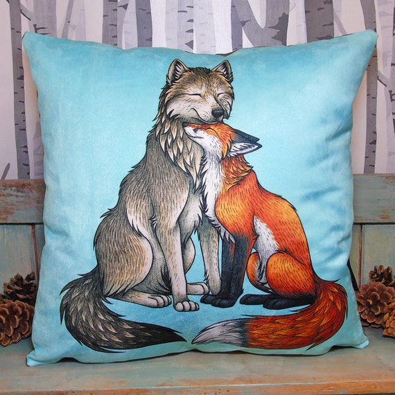 Wolf throw pillow sales