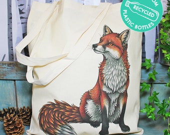 Red Fox Eco Tote Bag ~ Made from Recycled Plastic!